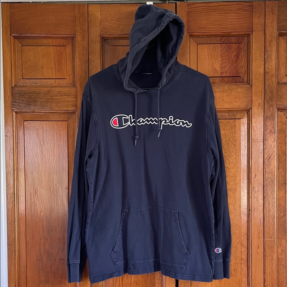 Champion Navy Hoodie with Logo